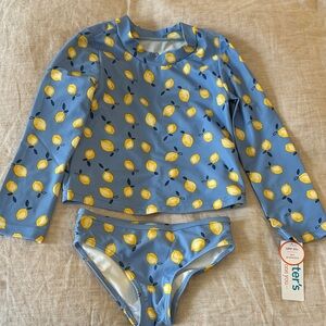 Carter's Lemon Print Blue Rashguard Set